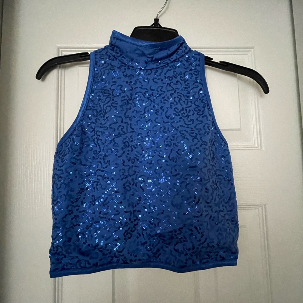 Blue Sequin Dance Top
